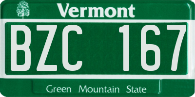 VT license plate BZC167