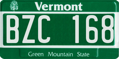 VT license plate BZC168