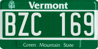 VT license plate BZC169