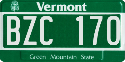 VT license plate BZC170