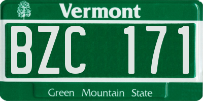 VT license plate BZC171