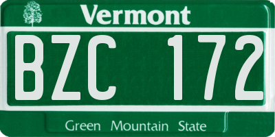 VT license plate BZC172