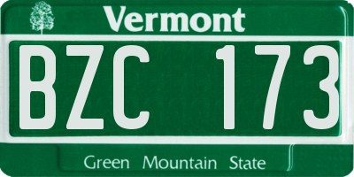 VT license plate BZC173