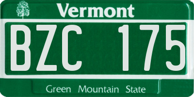VT license plate BZC175