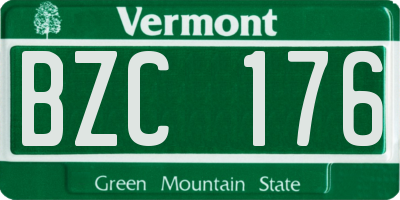 VT license plate BZC176