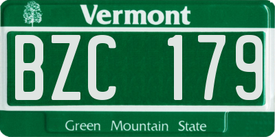 VT license plate BZC179