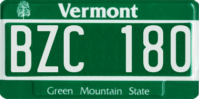 VT license plate BZC180