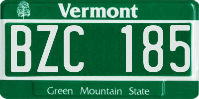 VT license plate BZC185