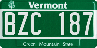 VT license plate BZC187