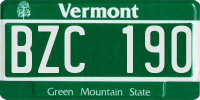 VT license plate BZC190