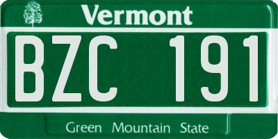 VT license plate BZC191