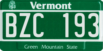 VT license plate BZC193