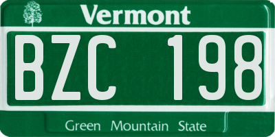 VT license plate BZC198