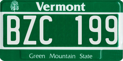 VT license plate BZC199