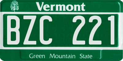 VT license plate BZC221