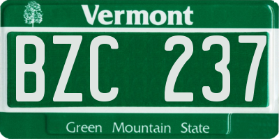 VT license plate BZC237