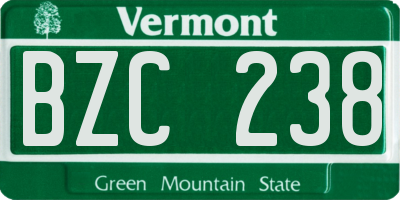 VT license plate BZC238