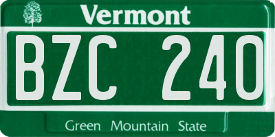 VT license plate BZC240