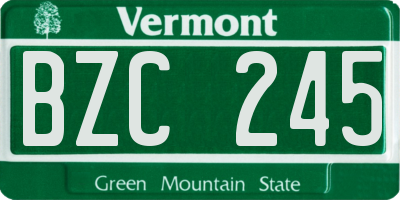VT license plate BZC245