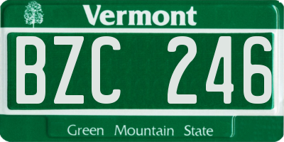 VT license plate BZC246