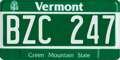 VT license plate BZC247