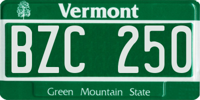 VT license plate BZC250