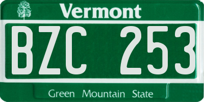VT license plate BZC253