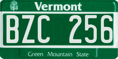 VT license plate BZC256