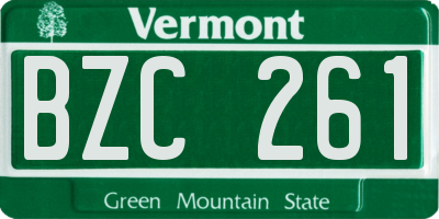 VT license plate BZC261