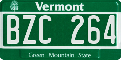 VT license plate BZC264