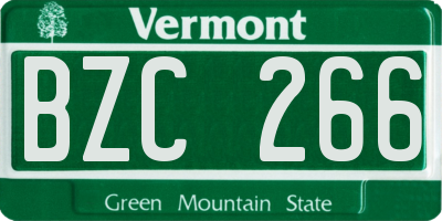 VT license plate BZC266