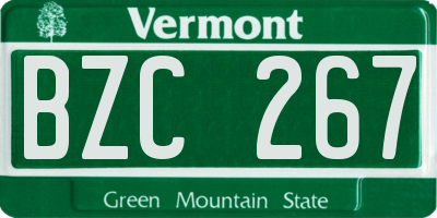 VT license plate BZC267