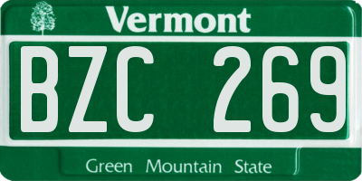 VT license plate BZC269