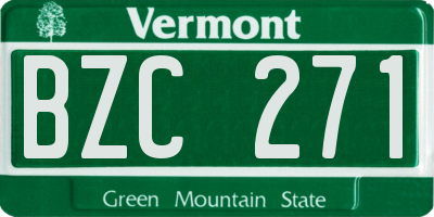 VT license plate BZC271