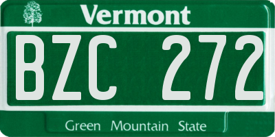VT license plate BZC272