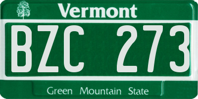 VT license plate BZC273