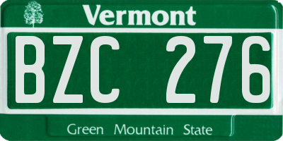 VT license plate BZC276