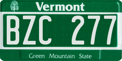 VT license plate BZC277