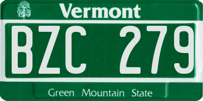 VT license plate BZC279
