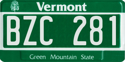 VT license plate BZC281