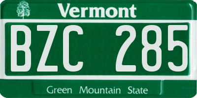 VT license plate BZC285