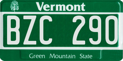 VT license plate BZC290