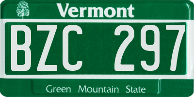 VT license plate BZC297