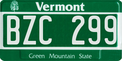 VT license plate BZC299