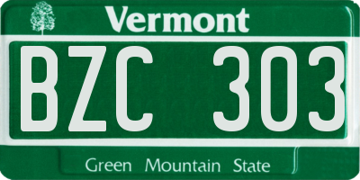 VT license plate BZC303