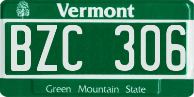 VT license plate BZC306