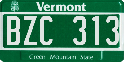 VT license plate BZC313