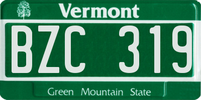 VT license plate BZC319
