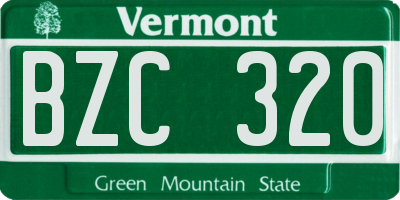 VT license plate BZC320