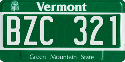 VT license plate BZC321